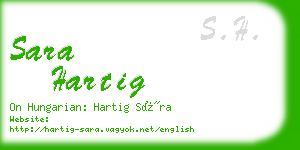 sara hartig business card